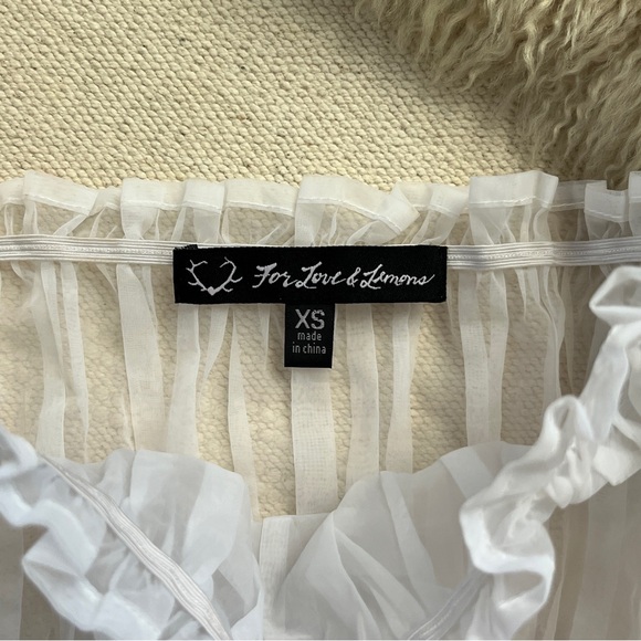 For Love & Lemons Sheer Peasant Top Wedding Honeymoon Bridal Resort Festival - Picture 2 of 9